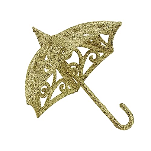 Magizi Kit 2 Guarda Chuva Gliter 10x10cm Enfeite de Natal M63 206DO Yangzi, Vermelho