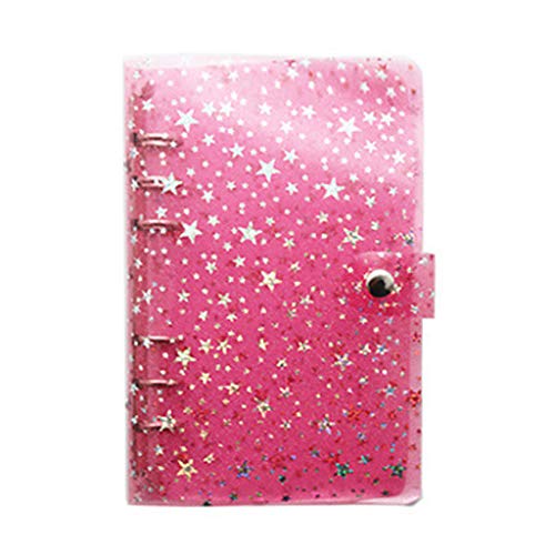JERKKY Loseblatt-Notizbuch, A5 A6 Stern Loseblatt-Binder-Notizbuch Innenkern-Deckblatt Journal Planer Büromaterial Lieferungen Pink