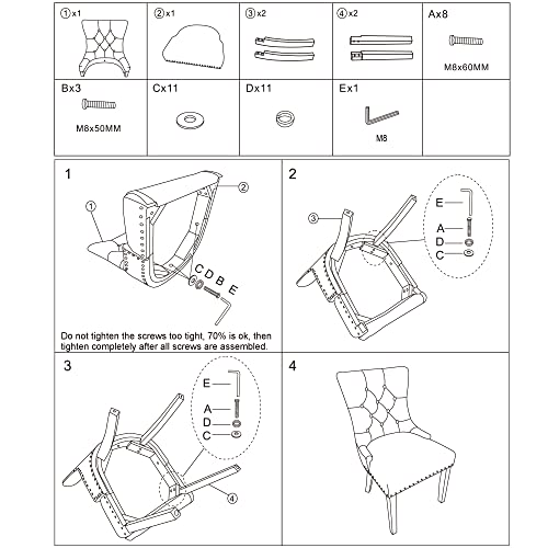 Canglong Upholstered Button-Tufted Side Nailhead Trim Armchairs Dining Room Accent Chair For Bedroom, Set Of 1, Green #TOP5