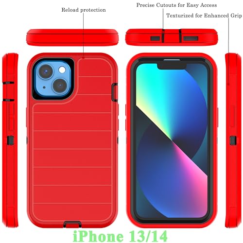 Coque antichoc pour iPhone 13 et iPhone 14 en caoutchouc solide avec vitre écran