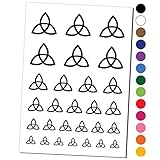 Triquetra Symbol Solid Temporary Tattoo Water Resistant Fake Body Art Set Collection - Black (One Sheet)
