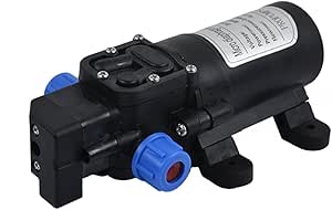 Eshion Medog 12V DC 1.35 GPM 116PSI Diaphragm Water Pressure Washdown pump 5LPM pump head 165foot for Caravan/marine/RV/boat / Agricultural Spraying build in pressure switch