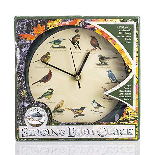 Mark Feldstein & Associates Original Singing Bird Wall/Desk Clock, 8 Inch #TOP3