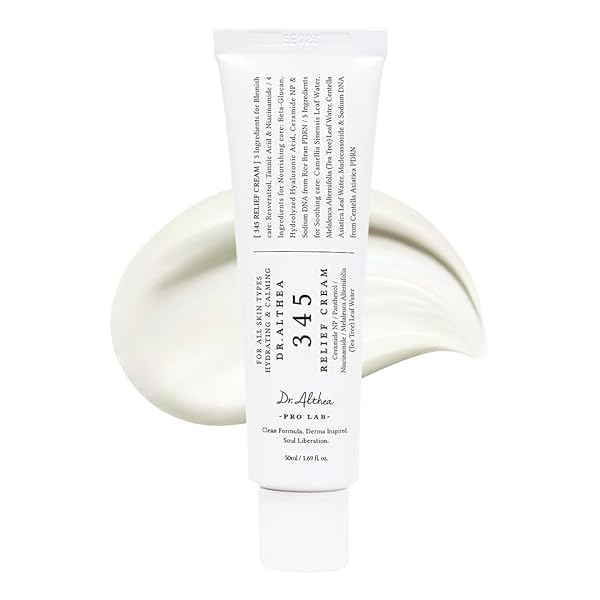 Dr.Althea 345 Relief Cream | Daily Face Moisturizer for Soothing Recovery and Blemish Care with PDRN & Niacinamide | Korean Vegan Skin Care for All Skin Types, 1.69 Fl Oz (Ver.2 - Pack of 1)