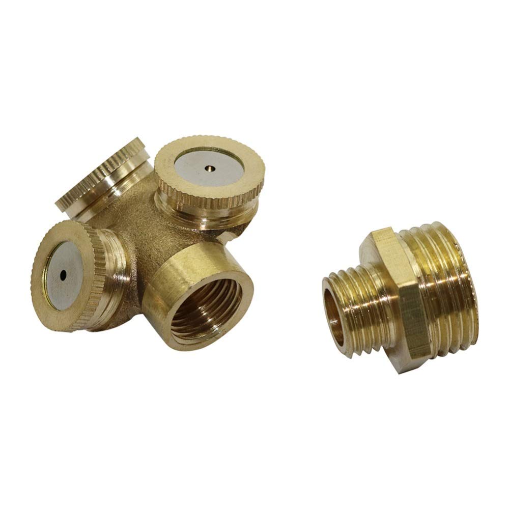 Buse de pulvérisation réglable en laiton pour irrigation de pelouse et arrosage du jardin, connecteur à 3 trous, parfait pour les serres et les outils agricoles