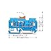 Vanky Industry 2pcs Compatible with WAGO 280-876 ​2-Conductor Disconnect/Test Terminal Block 2.5mm² Blue