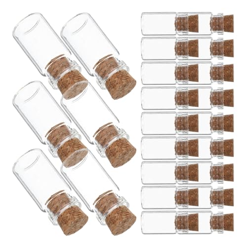 Alipis 24 Uds Vial Bebida Frascos Pequeños Con Tapas Botellas Mini Frascos De Vidrio Mini Frascos De Vidrio Pequeños Corcho Transparente