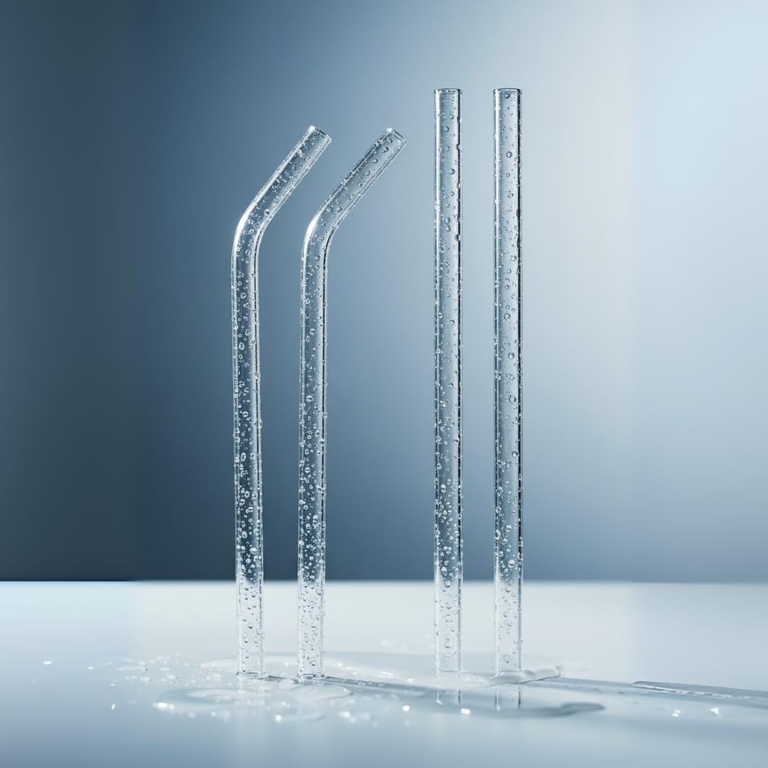 Borotech Premium Borosilicate Glass Straws – 12 Reusable Clear Straws (6 Bent + 6 Straight) – Eco-Friendly, Durable, Elegant Alternative for Drinking Juice, Smoothies, Coffee & Cocktails-image-31