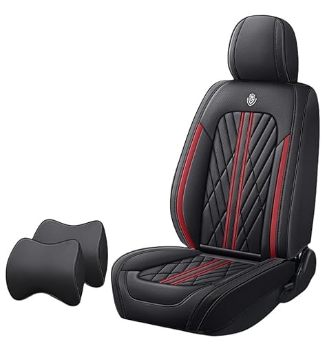 日産セレナ C27 C26 C25 H28.8~に適用車シートカバー座布団 防水 全天候型汚れ防止 取付簡単 滑り止め 収納便利クッションプロテクター前後席背もたれ耐摩耗性通気ナッパレザー素材(黒赤線)