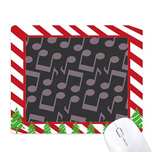 Tapis de souris notes de musique noir et pourpre foncé motif canne de Noël imprimé