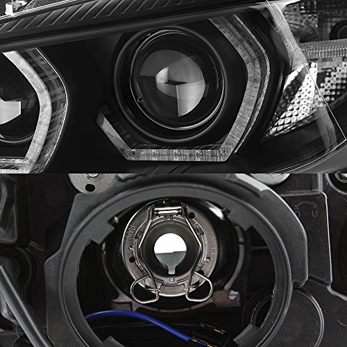 AKKON - For BMW F30 3-Series 4 Doors Sedan Black Bezel Factory Halogen Type Dual U-LED Ring Projector Headlights - Image 4