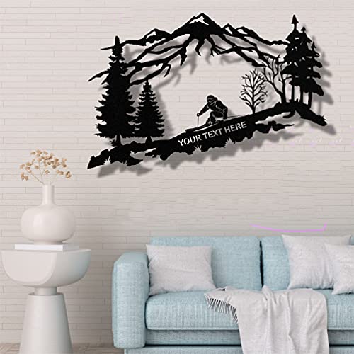 Metall-Wanddekoration, Skier-Monogramm, Heimdekoration, Wandschild, Metall-Wandkunst, Innendekoration, Innen- und Außenbereich, 60 x 38 cm