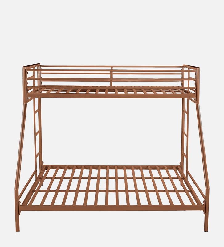 Image of Twin Over Twin Metal Bunk Bed | Bunk Bed Without Storage for Kids & Adult | Double Decker Cot for Kids Room | Space-Saving | Metal Bunker Cot (Mattress Included) (Ivory)