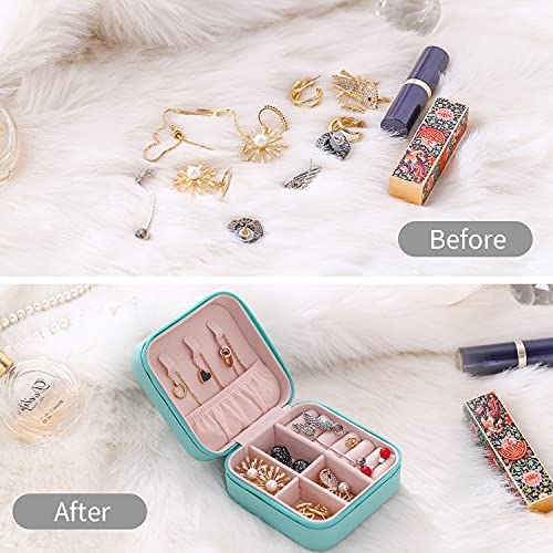 Image of TRODANCE Mini Jewelry Case, Small Travel Jewelry Organizer, Portable Jewelry Box Mini Storage Organizer Display Box For Rings Earrings Necklaces (4Color-4pack)