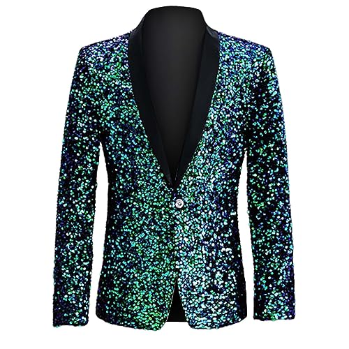 Costume performance homme vert à paillettes L pour éliminer les looks banals