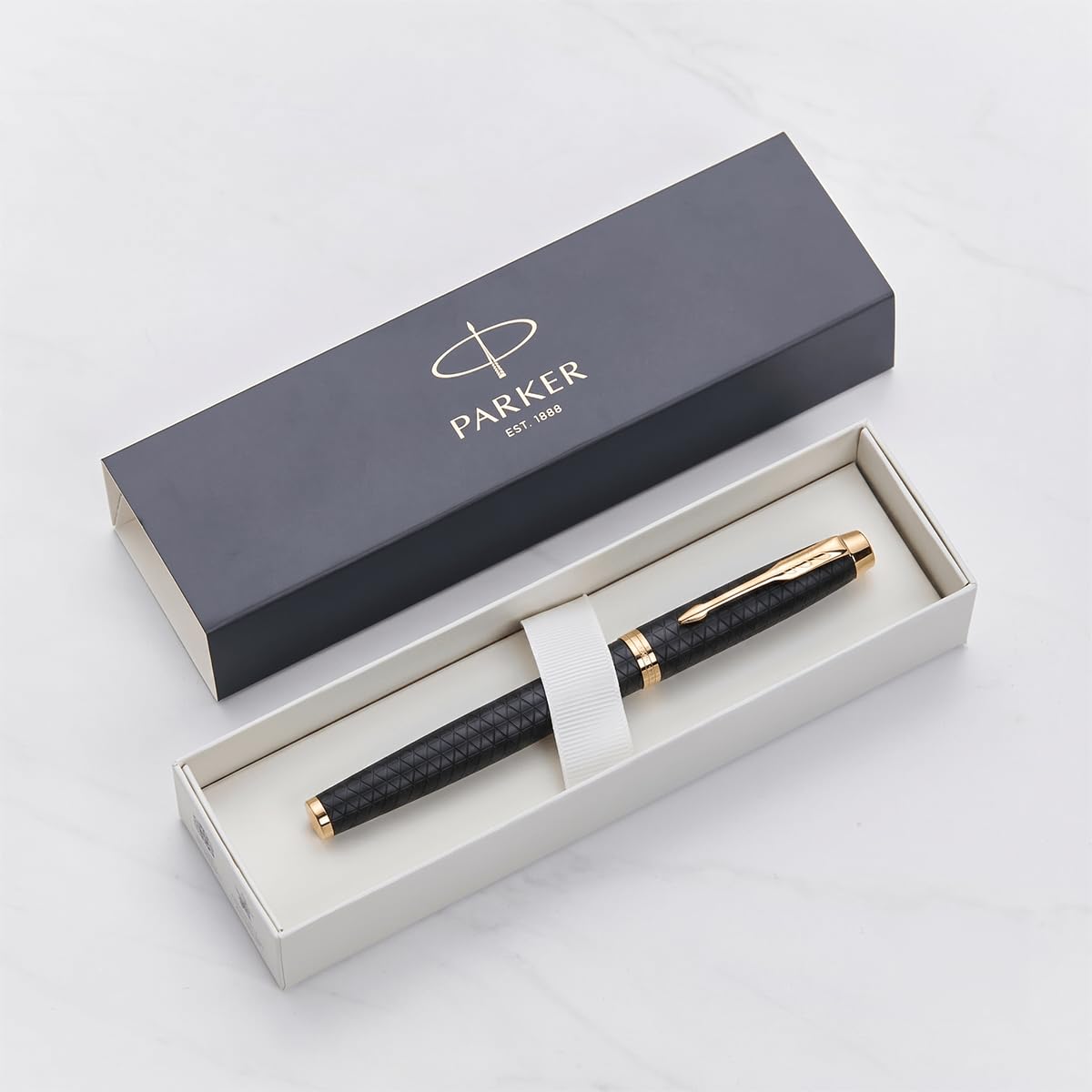Parker IM Premium Black & Gold Trim Fountain & Ballpoint Pen Gift Set - Gifts For Him Graduation Office CEO Men Boyfriend