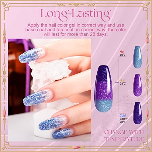 Esmaltes de uñas en gel térmico 6 colores ROSALIND miniatura 3