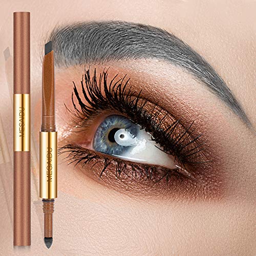 Mesaidu 3-in-1 Eye Makeup Eyebrow Pencil, Blender, Brush All In One (Ash Grey)