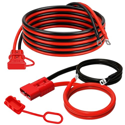 Ainikskirt 24FT Winch Wiring kit Quick Disconnect Winch Power Cable Quick Disconnect Cables 4 AWG Copper Wiring for Forklift Car Motor Tractor UTV & Off-Road Winches(6.7m Wiring)