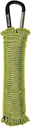 Miniatura 2 de GEAR AID Cuerda de paracaídas y mosquetón 325, cable utilitario para camping y senderismo, verde marino, 50 pies
