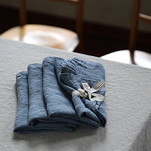 Linenme Stone Washed Servietten – Silber, 53x53 Cm, 4 Stück, 100% Leinen