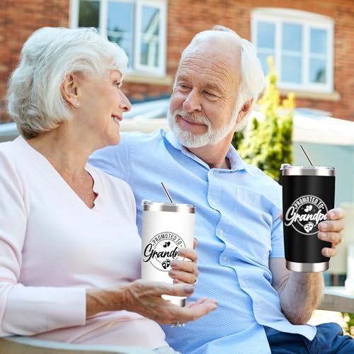 Promoted To Grandparents Gifts, New Grandparent Gift with Promoted To Grandma and Grandpa 20 Oz Tumbler Set, Pregnancy Announcement for Grandparents, First Time Grandparents Gifts, Christmas Gift - Image 3