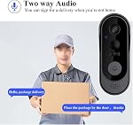 Wireless Video Doorbell Camera 1080p with Two-Way Audio Night No Subscription Required 2.4G WiFi Indoor Outdoor Security Professional process