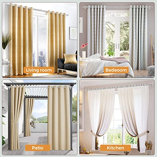 Tonial Curtain Rod 32 To 86 Inch(2.6-7.2Ft), Telescoping Splicing 3/4 Drapery Rods For Windows 54 To 82 Inch(4.5-6.8Ft), Decorative Single Rod With Small Cap Finial, Silver #TOP3