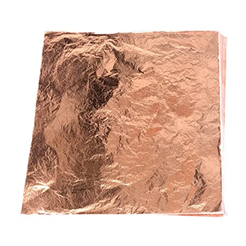 200 Sheets Copper Leaf Sheet,Imitation Copper Leaf Sheet, Metal Papers Imitation Gold Foil Paper for Arts Project, Gilding Crafting, Decoration, 5.5" x 5.5"