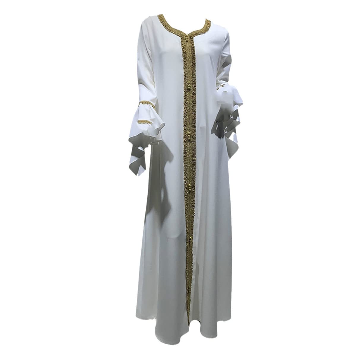 Abaya blanche manches cloches ample pour masquer les formes taille S - 8