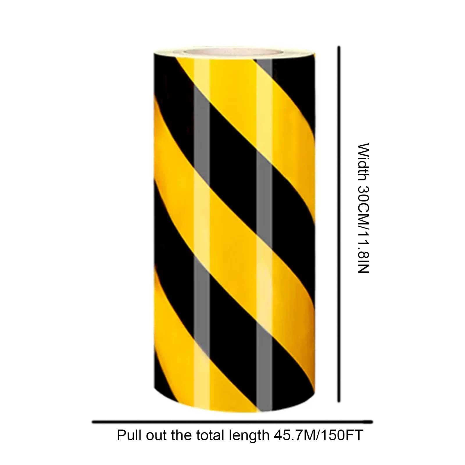 Markierungsband, Bodenmarkierungsband, Hazard Tape,Floor Marking Tape,Waterproof High Visibility Black Yellow Twill,Reflector Tape for Marking Areas,Objects And Vehicles(30cm)