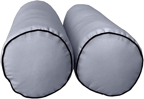 Miniatura 4 de *Cover ONLY* Style6 Full Size 73"x8" Contrast Piped Trim Bolster Pillow Slipcover AD001