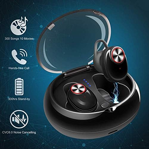 Mini Wireless Bluetooth Earbuds Invisible Noise Cancelling Headphone in-Ear Business Earphone Stereo Sports Car Headset Mic Smallest Earpiece Magnetic Charger Case iOS Android Cell Phone