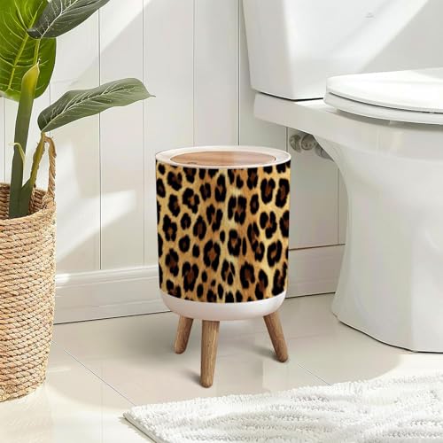Bote de Basura Redondo Plástico 7L con Tapa Estampado Leopardo miniatura 3