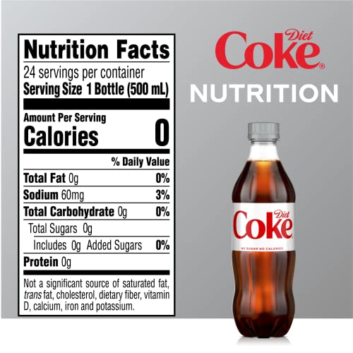 Image of Diet Coke Soda Soft Drink, 16.9 fl oz, 12 Pack