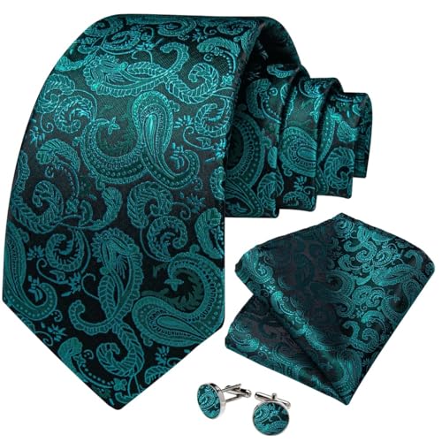 Corbata para hombre Paisley de seda 150 cm miniatura 1