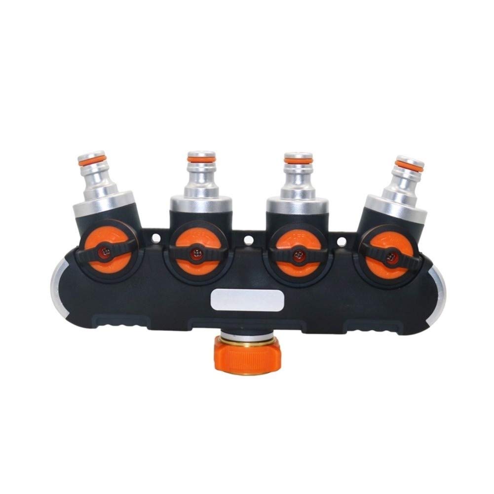 Conector de Agua de riego, Herramientas de Lavado de riego para Coche, 1 Pieza, Conectores de Grifo de 4 vías para jardín, Divisor de Tubo de Manguera de Metal, Goteo de plástico