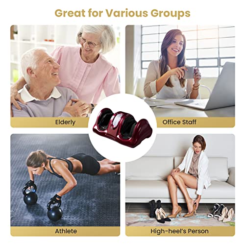 Wellhut Foot Massager Machine Shiatsu Foot And Calf Massager For Ankle, Calf Leg Arm, Shiatsu Kneading Rolling, Feet Massager Machine, Gifts For Men And Women, Burgundy #TOP6