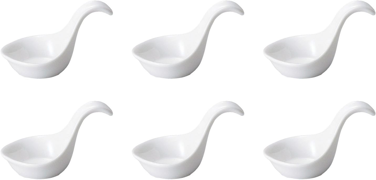 M Style NY0509WH(6) New York Accessories Amuse Spoon (A), Set of 6, White