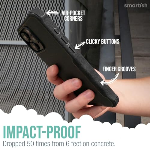 Smartish® iPhone 16 Pro Protective Magnetic Case - Gripzilla Compatible with MagSafe [Rugged + Tough] Heavy Duty Armor Slim Cover w/Drop Tested Protection for Apple iPhone 16 Pro - Black Tie Affair by Smartish - Used condition - Image 3