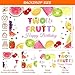 Fiesec Twotti Fruity Birthday Decorations, Fruit Themed 2nd Tutti Frutti Party Decorations Backdrop Balloon Garland Glitter Banner Cake Cupcake Topper Box Cutout Crown Poster Summer Luau 155 PCs
