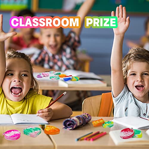 24 Pcs Pop Fidget Toys Its Party Favors Toddler Toys,3 Shape Pop Keychain It Kids Toys Easter Basket Stuffers Fidgets Packs Sensory Toys Stress Toys Party Fidget Pack Popper Toy Gift For Girls Boys #TOP1