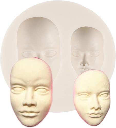 QDMOLDS Molde de silicona para cara humana, molde de fondant de chocolate para decoración de tartas, decoración de cupcakes, caramelo de chocolate,