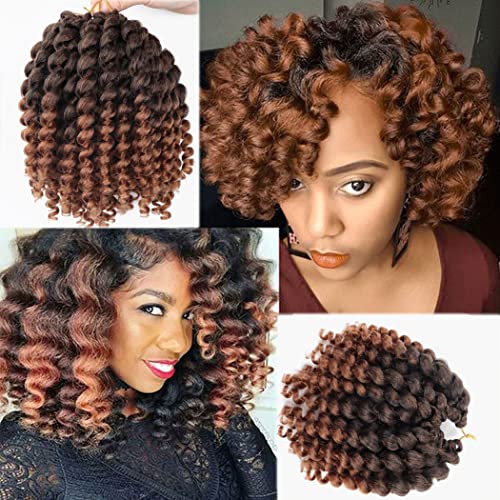 3 Packs 2X Ringlet Wand Curl JAMAICAN BOUNCE 8 inch Synthetic Hair Crochet Braids African Collection 22 roots #T30