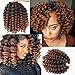 3 Packs 2X Ringlet Wand Curl JAMAICAN BOUNCE 8 inch Synthetic Hair Crochet Braids African Collection 22 roots #T30