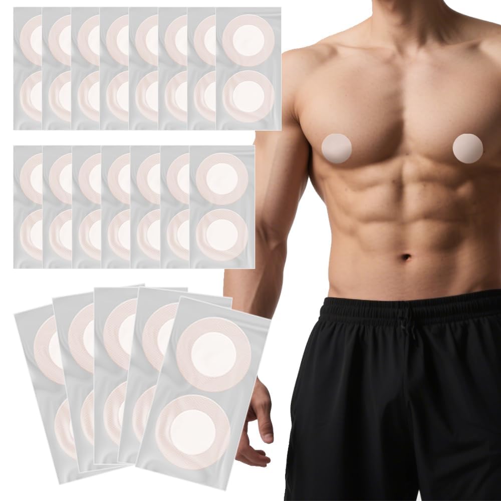 EVTHUR 50 Pairs Running Nipple Guards for Men, Anti Chafing Running Covers Guard Protector Patch for Men Runners Sports Gym, Waterproof Nipguards for Sports & Gym