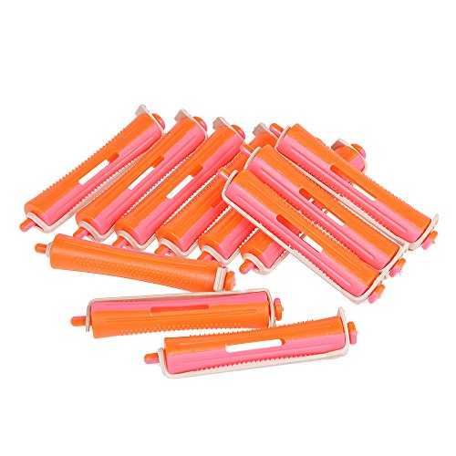 12 Pieces Salon Cold Wave Rods Hair Roller with Rubber Band Curling Hairdressing Styling Tool Perms (4#)