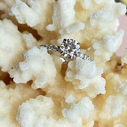 Silver 1.0 Ct Round Bridal Ring Petite Cz Accented Halo Ring Cathedral Engagement Anniversary Solitaire2