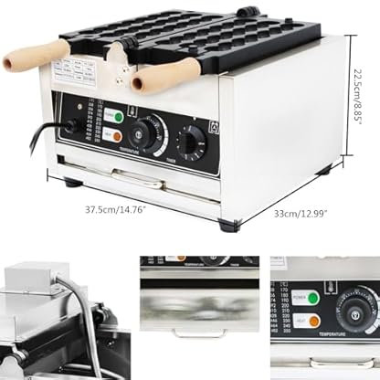 Futchoy Waffeleisen für 6 Stielwaffeln mit Edelstahl Gehäuse Waffeleisen für Waffelsticks 1500W Waffelautomat Waffelmaschine Waffle Maker mit antihaftbeschichteten Backplatten Hog Dog – Bild 7