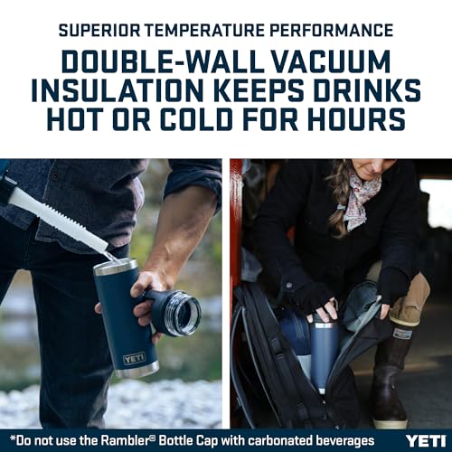 Image of YETI Rambler Bottle Chug, Vacuum Insulated Stainless Steel Bottle with Chug Cap, Wetlands Camo, 18 oz (532 ml)